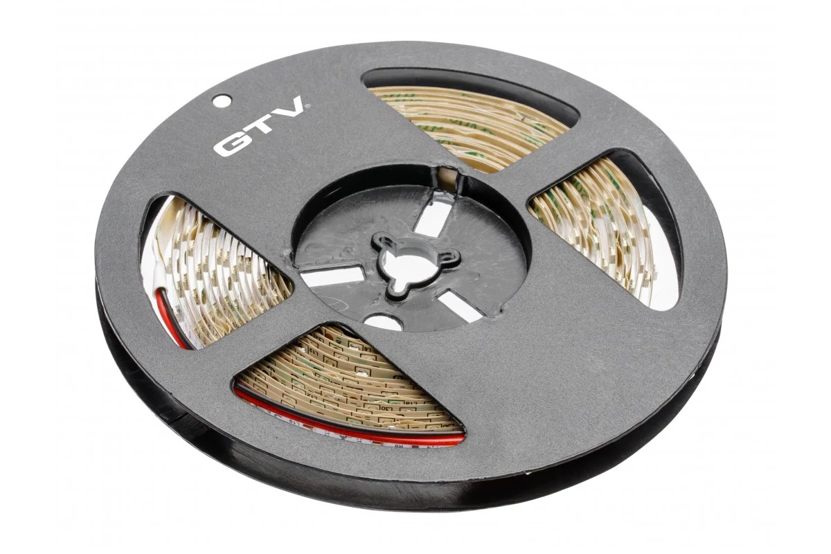 GTV LD-3528-300-20-NE4P Flash Strip 3528, 300 LED semleges fehér 4000K, 24W, gél nélkül 8mm, Roll 5m, 12V