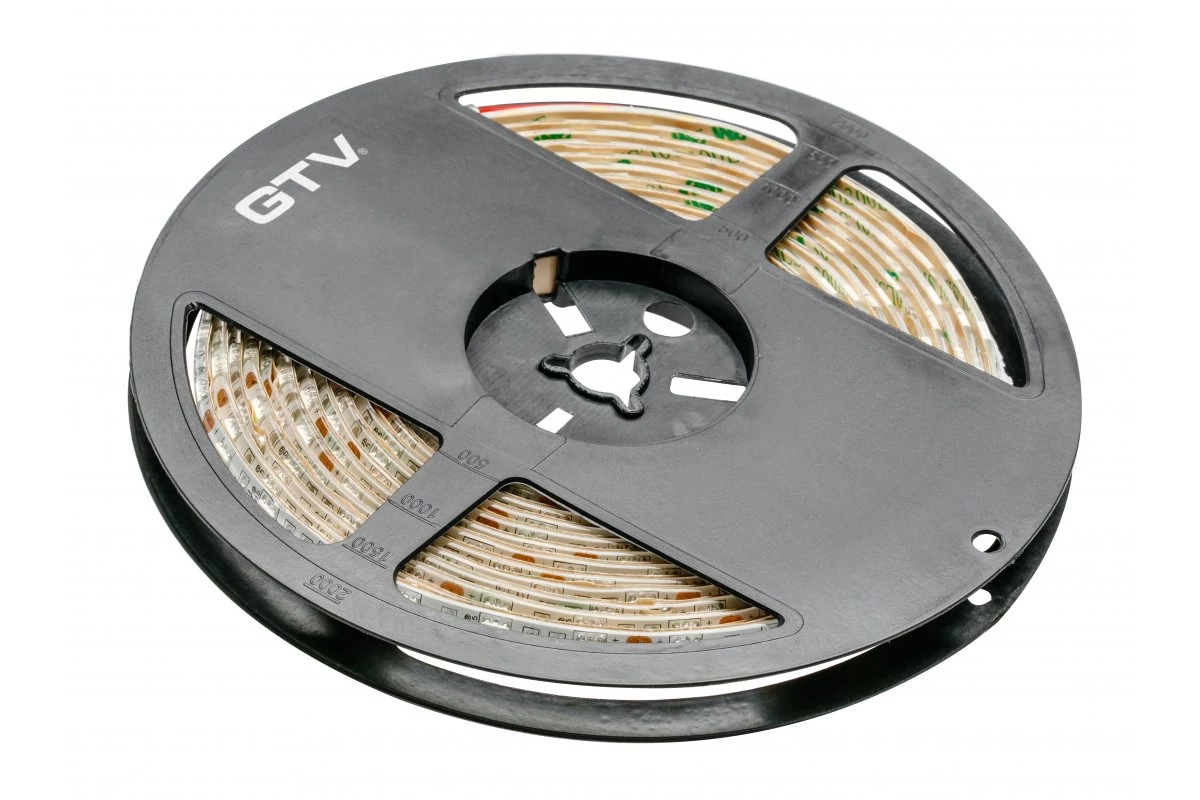 GTV LD-5050-300-20-CB Flash Strip 5050, 300 LED meleg fehér, 72W, gél nélkül 10mm, tekercs 5m, 12V