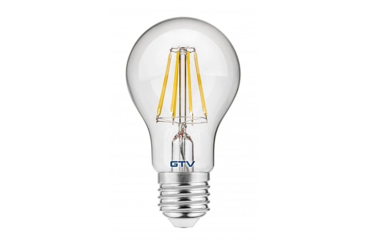 GTV LD-A60FL8-40 LED lámpa, FILAMENT, A60, 4000K, E27, 8W, 800lm, AC220-240V/ 50-60Hz, RA>80, 360°