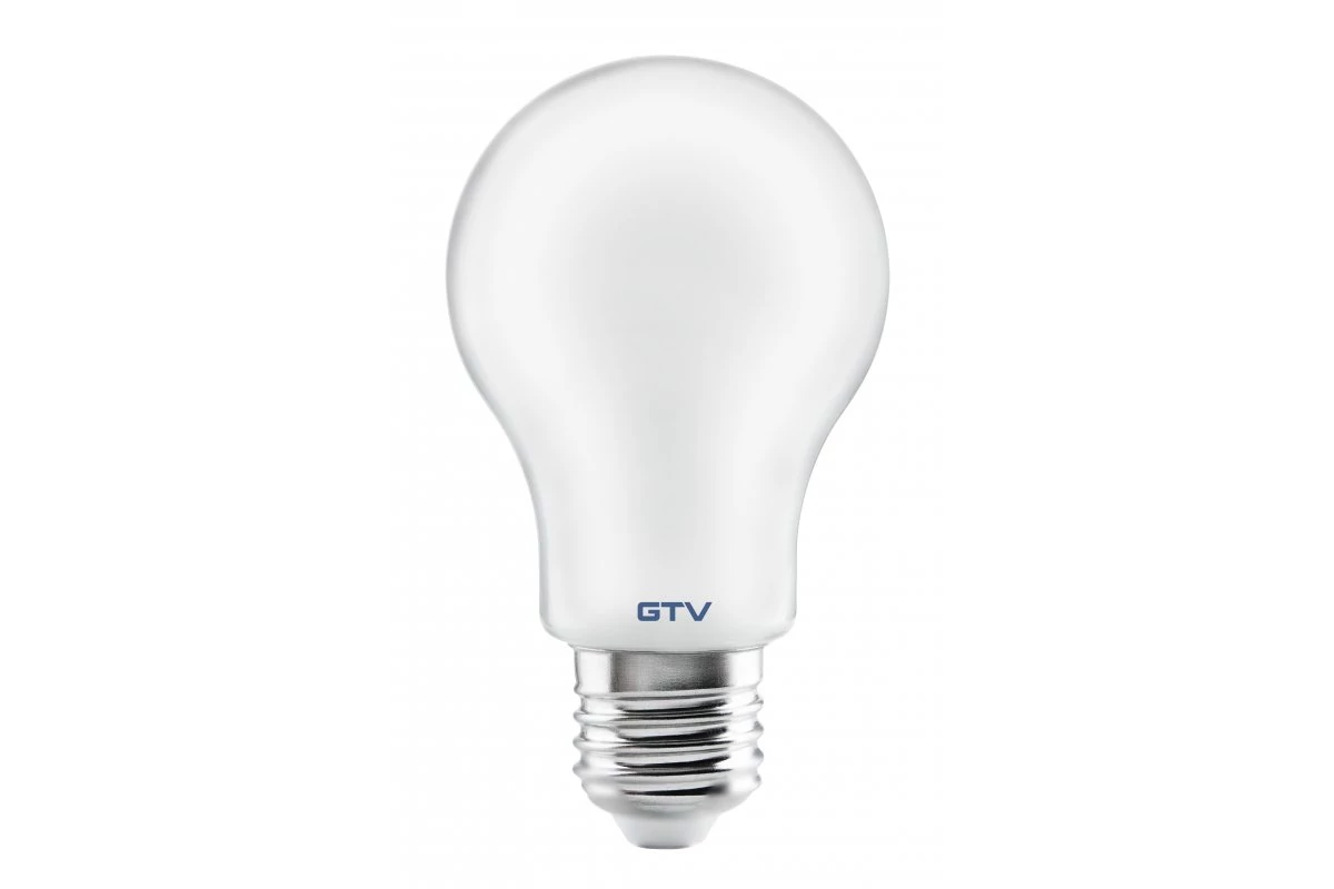 GTV LD-A60FL8M-30 LED izzó, FROSTED FILAMENT,A60,3000K,E27,8W,800lm,AC220-240V/50-60Hz,RA>80.360°