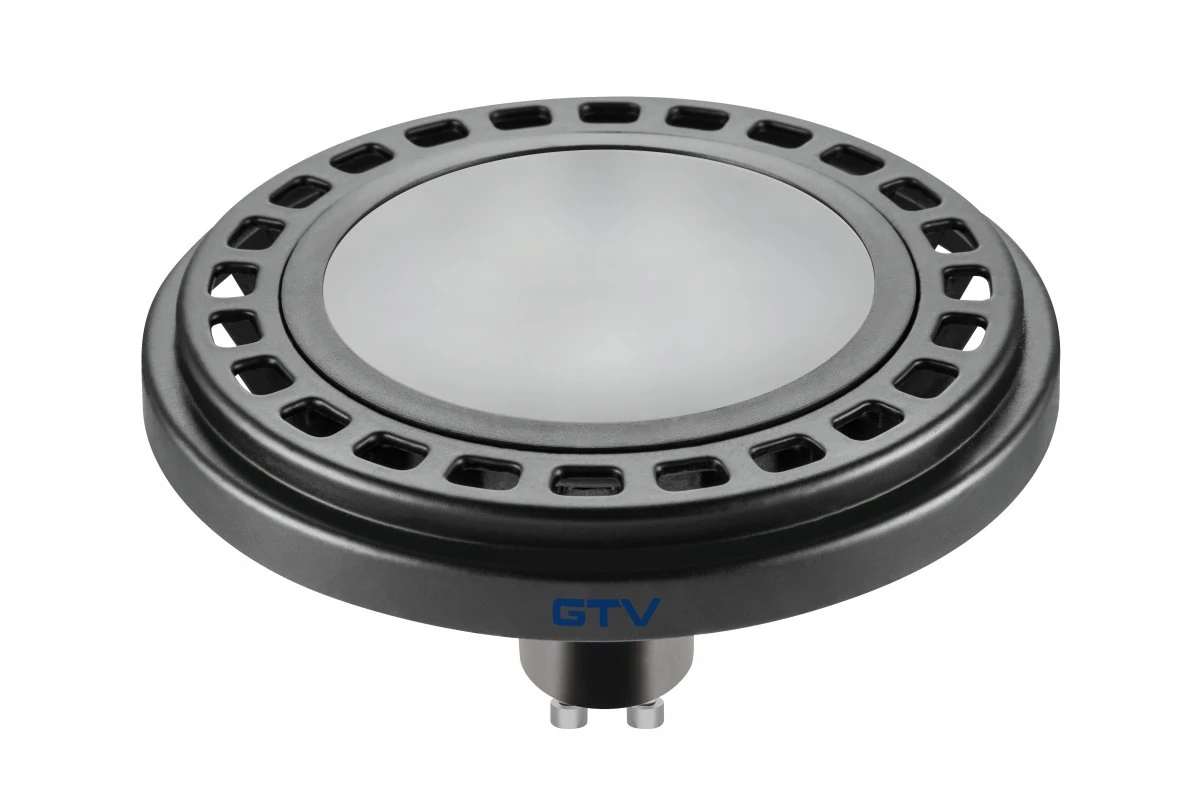 GTV LD-ES11101-30 LED fényforrás, AR111/ES111, 12W, GU10, 850 lm, AC220-240V, 50-60Hz, 120°, 104mA, 3000K, fekete, m.w., 65mm