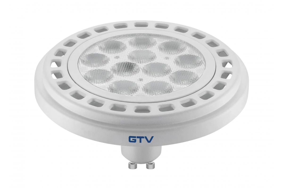 GTV LD-ES11110-30 LED fényforrás, AR111/ES111, 12W, GU10, 950 lm, AC220-240V, 50-60Hz, 45°, 104mA, 3000K, fehér, b.w., 65mm