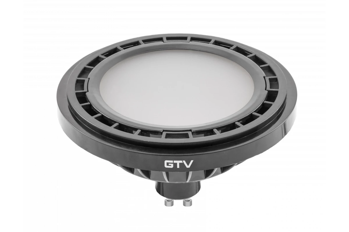 GTV LD-ES111NW13W120-10 LED FÉNYFORRÁS, A-G, AR111/ES111, 4000K, GU10, 12,5W, AC220-240V, 120°, 1250lm, 109mA, fekete