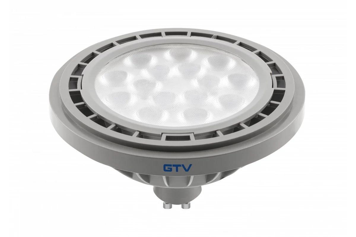 GTV LD-ES111NW13W40-15 LED FÉNYFORRÁS, A-G, AR111/ES111, 4000K, GU10, 12,5W, AC220-240V, 40°, 1250lm, 109mA, szürke