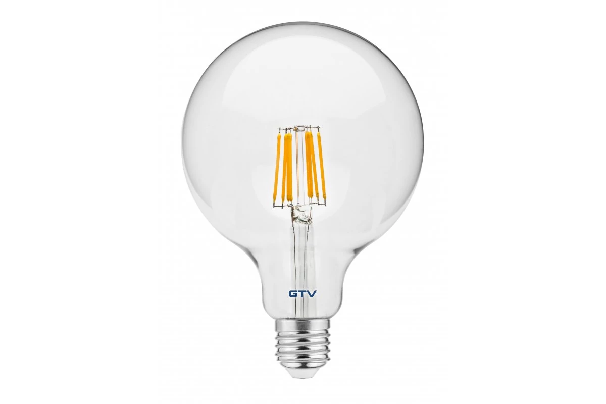 GTV LD-G125FLE8-40 LED FÉNYFORRÁS, FILAMENT, A-G, G125, 4000K, E27, 8,0W, AC220-240V, 360°, 880lm, 70mA