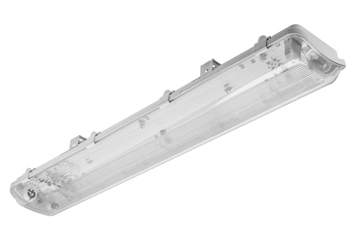 GTV LD-HAG218-30 Vízálló lámpatest HAGEN LED 218, T8 LED, G13, AC220-240V, 50/60Hz, IP65, PC/PC, kábelezéssel az egyik oldali tápegység LED-csövekhez, fehér ház