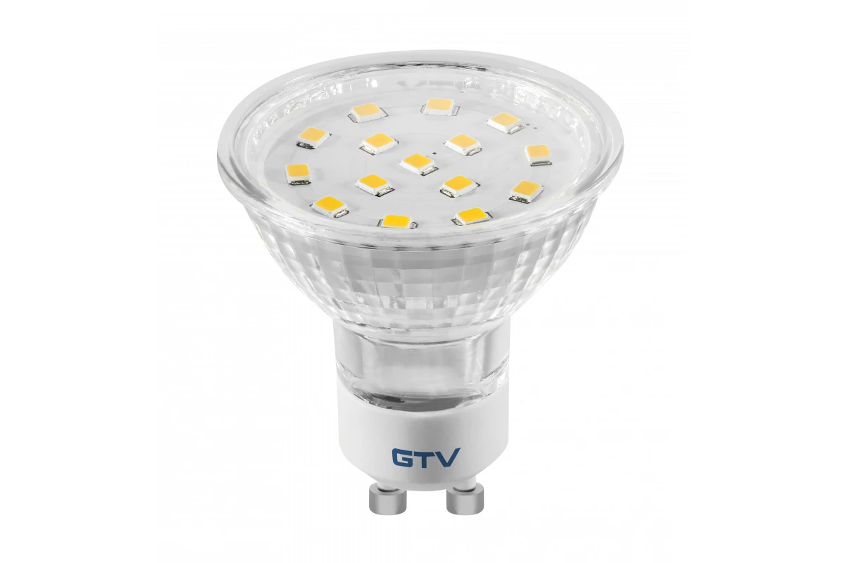 GTV LD-SZ1510-30 LED izzó, SMD 2835, meleg fehér, GU10, 4W, 230V, 120°-os fényszög, 320 lm, 43 mA