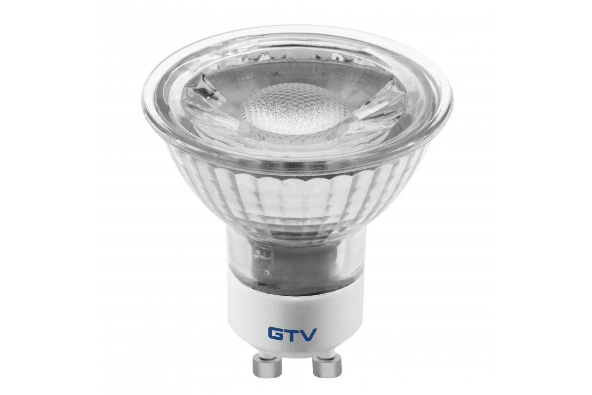 GTV LD-SZ5010-30 LED izzó 5W, GU10, SMD 2835, meleg fehér, AC220-240V, üveg, sugárzási szög 38*, 400lm, 43mA