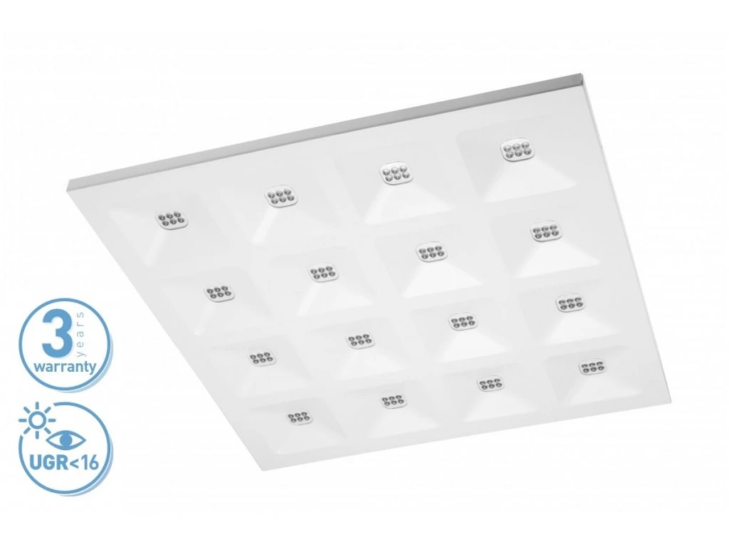 GTV LD-TIG34W60-NB LED panel TIGER 34W,4000K, 4800lm,AC220-240V,50/60Hz,PF>0,9,IP40,IK08,nyalábszög75°,4000K,UGR<16,fehér, süllyesztett/függesztett beépítés