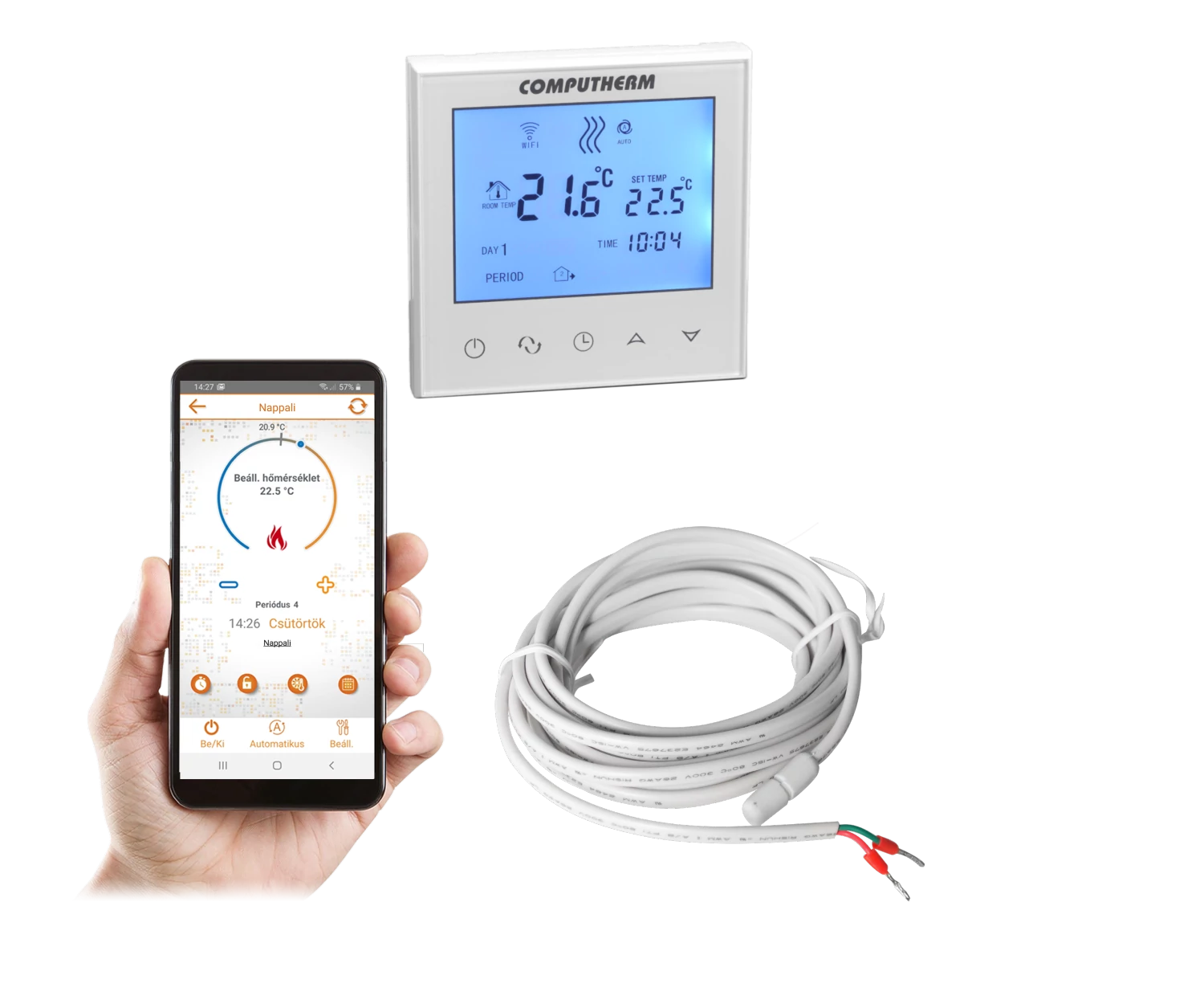 COMPUTHERM E280 Wi-Fi termosztát radiátoros és padlófűtési rendszerekhez