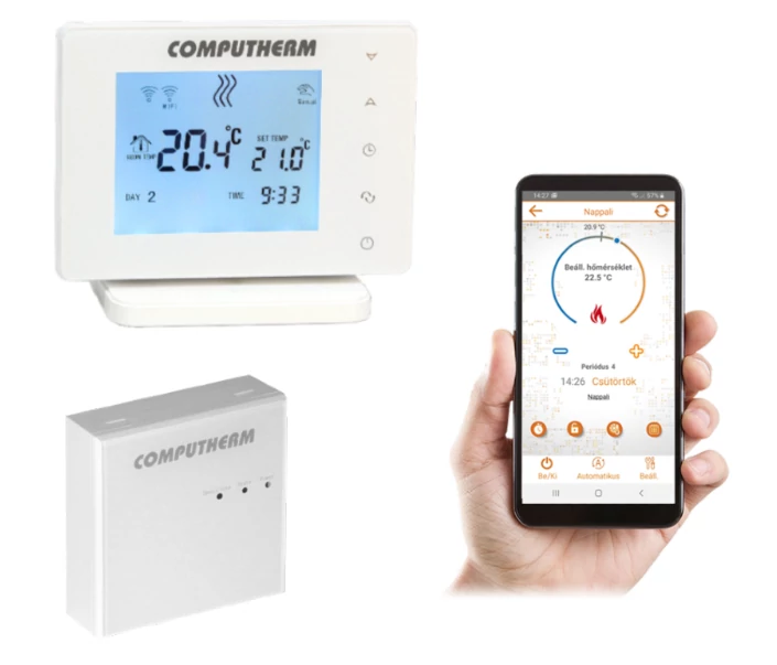 COMPUTHERM E400RF Wi-Fi ÉRINTŐKIJELZŐS termosztát