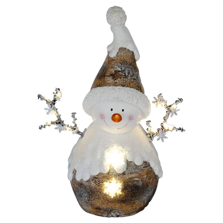 SOMOGYI Home KDC 29 LED-es hóember kerámia figura, 12 db LED