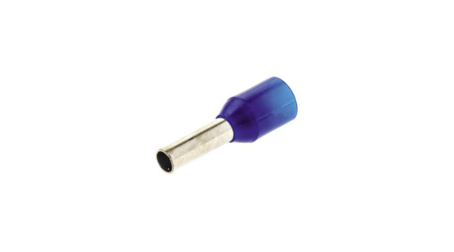 TRACON E116 Szigetelt (PA6.6) érvéghüvely, ónozott elektrolitréz, kék 2,5mm2, L=15,2mm