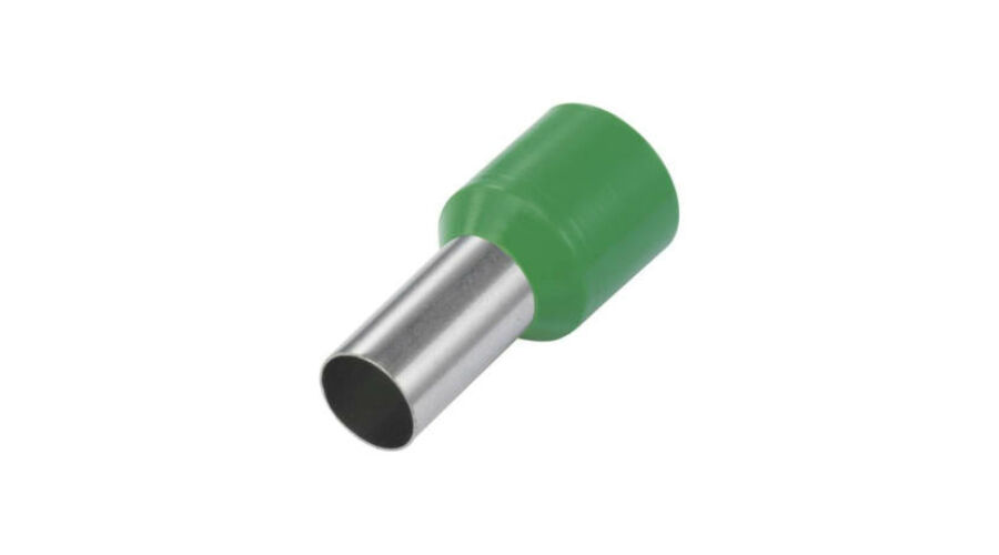 TRACON E126 Szigetelt (PA6.6) érvéghüvely, ónozott elektrolitréz, zöld 16mm2, L=22,2mm