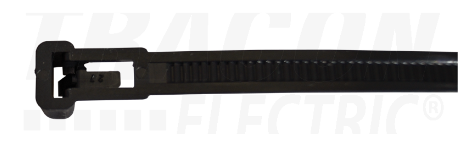 Tracon Nyitható kábelkötegelő, fekete 261-NY, 250×7.6mm