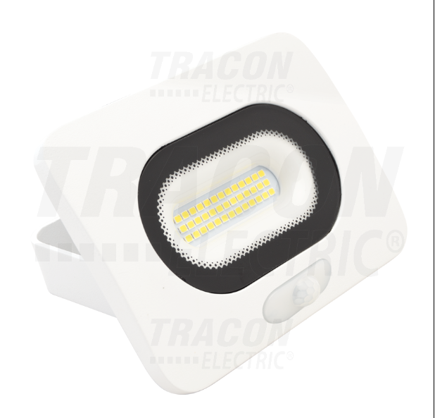 Tracon LED REFLEKTOR mozgásérzékelővel , RSMDLFM20 SMD fényvető, fehér 220-240V AC, 20W, 4000K, IP65, 1500lm, EEI=G