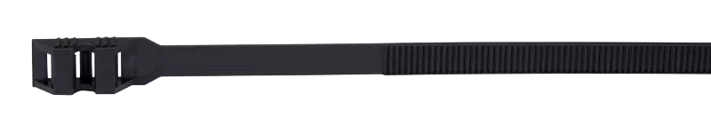 Tracon 132-12 PA12 kábelkötegelő, UV-álló, fekete 132×9mm, D=4-27mm, PA12
