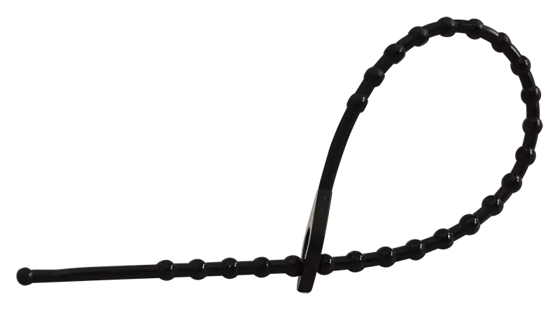 Tracon 150F-GY Gyöngyös nyitható kábelkötegelő, fekete 150×2mm, D=8-35mm, PE
