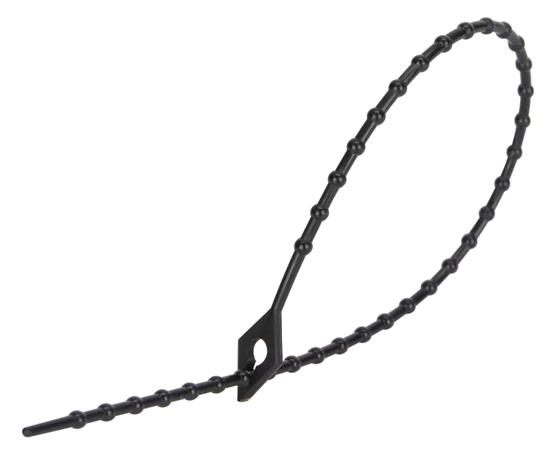 Tracon 160F-GY Gyöngyös nyitható kábelkötegelő, fekete 150×1,7mm, D=4-38mm, PA6.6