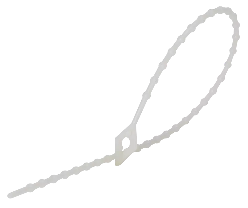 Tracon 180N-GY Gyöngyös nyitható kábelkötegelő, natúr 180×2mm, D=8-45mm, PE