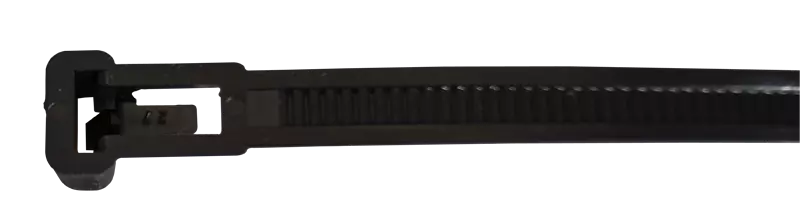 Tracon 281-NY Nyitható kábelkötegelő, fekete 300×7.6mm, D=10-80mm, PA6.6