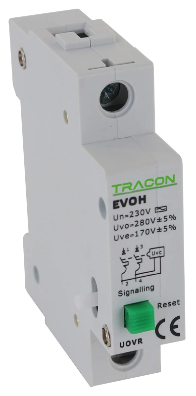 Tracon EVOH-UOVR Feszültségcsökkenési-növekedési kioldó EVOH-hoz Un:230VAC, 50Hz, Udown:170VAC, Uup:270VAC