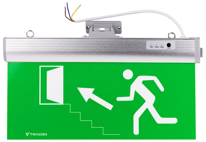 Tracon EXIT-04-J Élvilágítós LED kijáratjelző ragasztható piktogramokkal 230V, 50Hz, 36×LED, 3h, 3,7V / 1200mAh, Li-ion, IP30