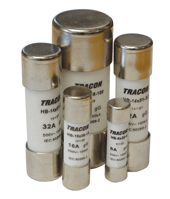 Tracon HBM-10X38-8 Hengeres biztosító aM 8A,500V,100kA,10x38