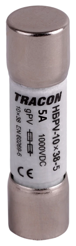 Tracon HBPV-10X38-6 Hengeres biztosító PV gPV, 6A,1000VDC,10kA,10x38