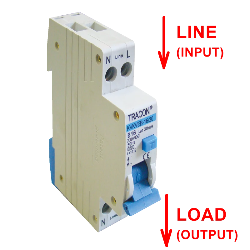 Tracon KVKVEB-10/100 Kombinált védőkapcsoló, elektronikus, 2P, 1 modul, B kar. B10, 100mA, 6kA, AC, E3