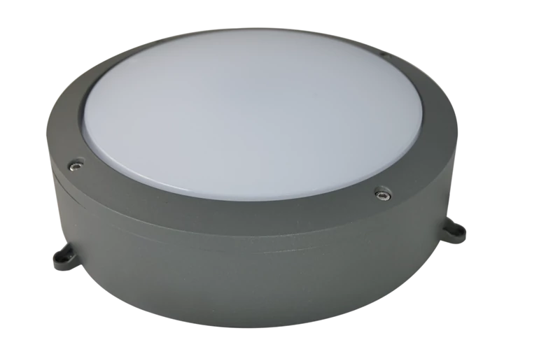 Tracon LFV40NW Védett fali LED lámpatest, porszórt, szürke 100-240 VAC, 40 W, 3000 lm, D=276 mm, 4000 K, IP65, EEI=G