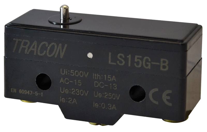 Tracon LS15G-B Helyzetkapcsoló, ütközős 1xCO, 2A/230V AC-15, 0,3A/250V DC-13 IP00