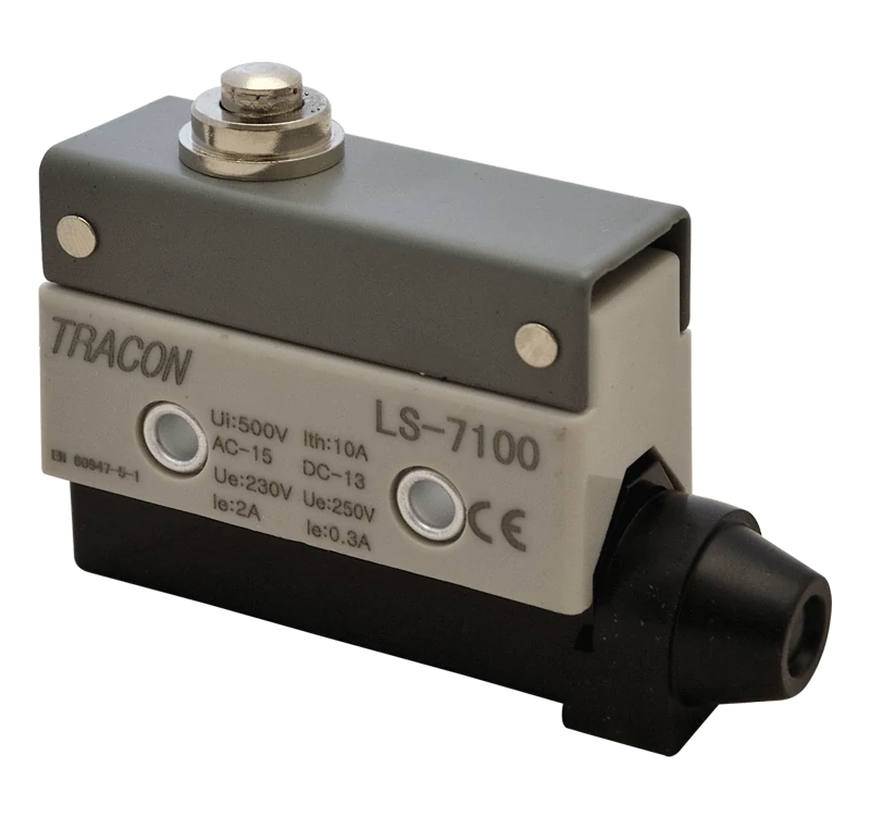 Tracon LS7100 Helyzetkapcsoló, ütközős 1xCO, 2A/230V AC-15, 0,3A/250V DC-13, IP40