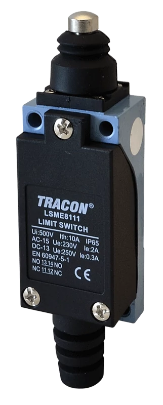 Tracon LSME8111 Helyzetkapcsoló, kúpos-ütközős 1xNO+1xNC, 2A/230V AC-15, 0,3A/250V DC-13, IP65