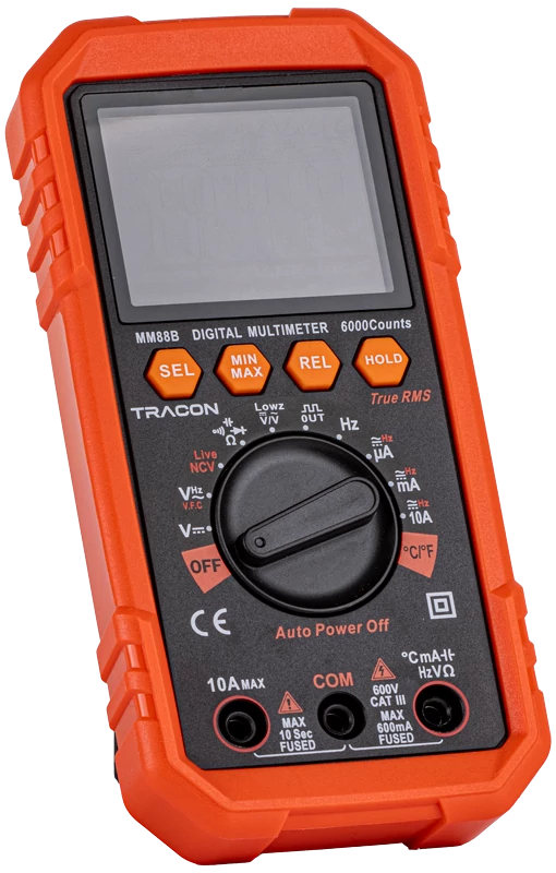 Tracon MM88B Digitális multiméter TRMS, ACV, DCV, ACA, DCA, OHM, FREQ, diode, NCV, signal