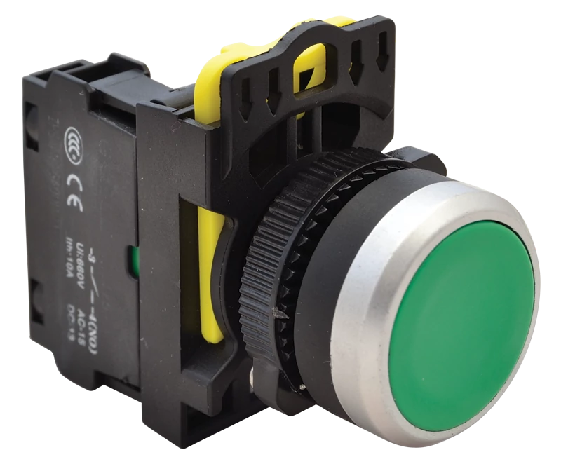 Tracon NYG3-G Egyszerű nyomógomb, zöld 1×NO, 5A/230V AC-15, IP65