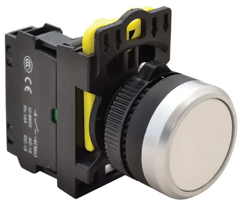 Tracon NYG3-W Egyszerű nyomógomb, fehér 1×NO, 5A/230V AC-15, IP65