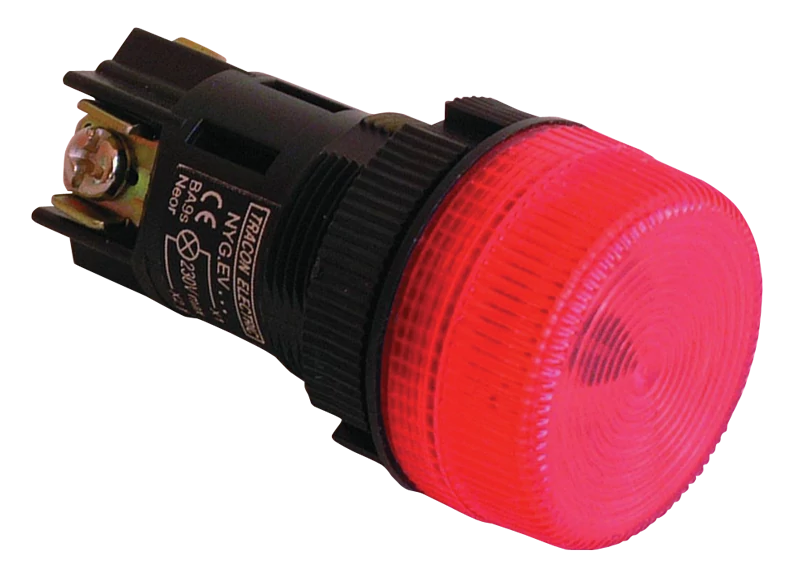 Tracon NYGEV454P Jelzőlámpa, műanyag testű, piros 0,4A/400V AC, d=22mm, IP42, NYGI230