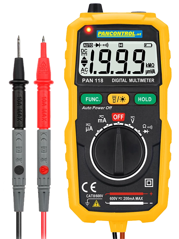 Tracon PAN118 Digitális multiméter DCV, ACV, DCA, ACA, OHM, dioda, NCV