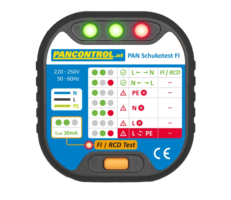 Tracon PANSCHUKOTESTFI Dugaszoló aljzat teszter CATII-600V