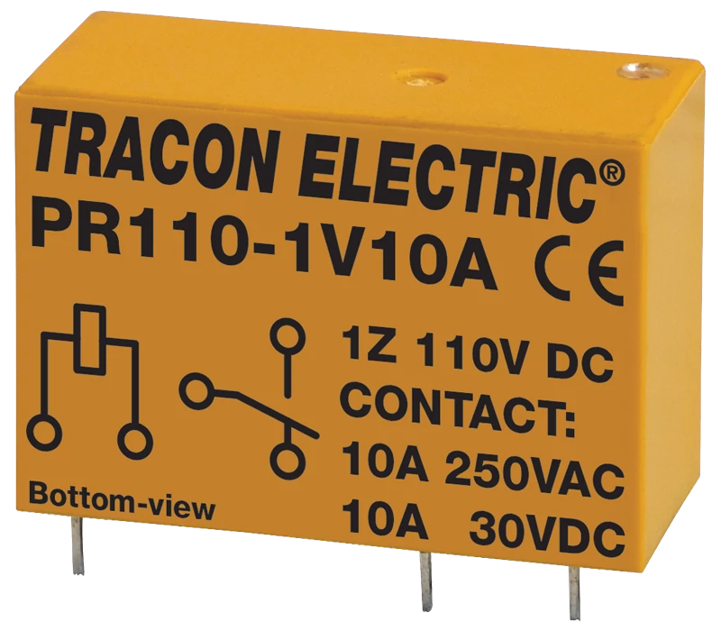 Tracon PR110-1V10A Print relé 110V DC / 1×CO (10A, 230V AC / 30V DC)