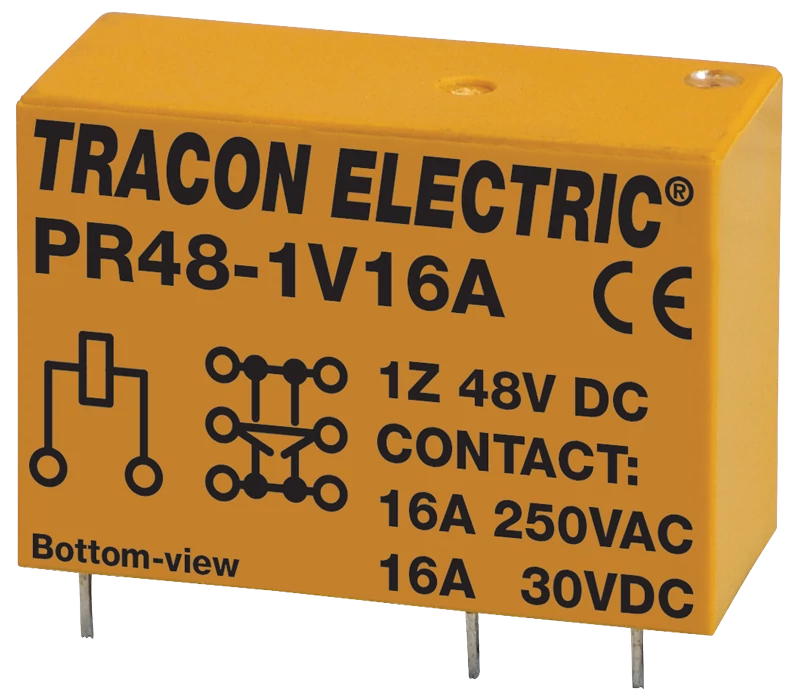 Tracon PR48-1V16A Print relé 48V DC / 1×CO (16A, 230V AC / 30V DC)