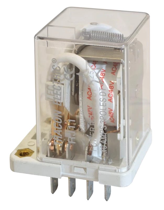 Tracon RJ11-12DC Nagyteljesítményű relé 12V DC / 3×CO (30A, 230V AC / 28V DC)