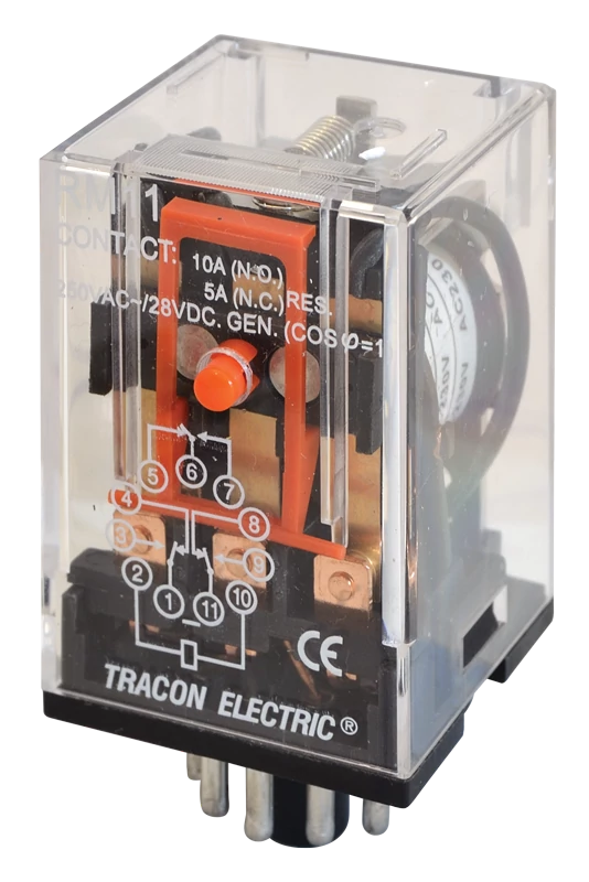 Tracon RM11-110AC Ipari relé 110V AC / 3×CO, (3A, 230V AC / 28V DC)