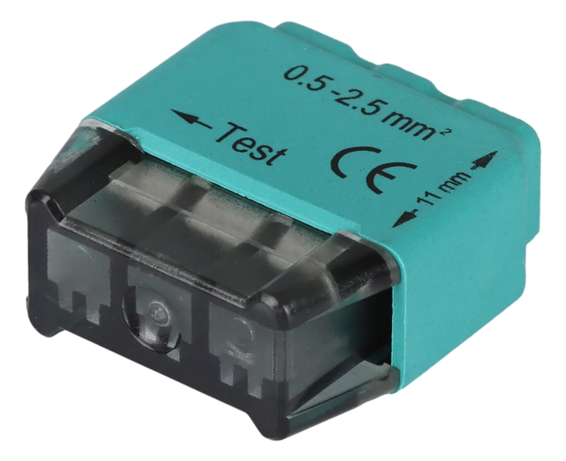 Tracon RVU2,5-3 Csavar nélküli vezetékösszekötő, zöld 3x0,5-2,5mm2, 450VAC, max. 16A