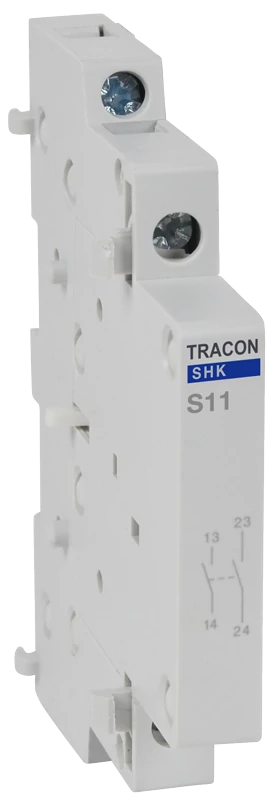 Tracon SHK-S11 Segédérintkező SHK kontaktorhoz 0,5 Mod, 1NO+1NC, AC12 (230V) 5A