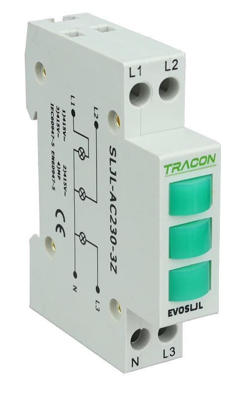 Tracon SLJL-AC230-3Z Sorolható ledes jelzőlámpa, zöld, zöld, zöld 3×230V AC