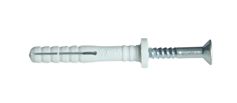 Tracon TB545 Beüthető tipli+csavar, szürke M5×50mm, PA6.6