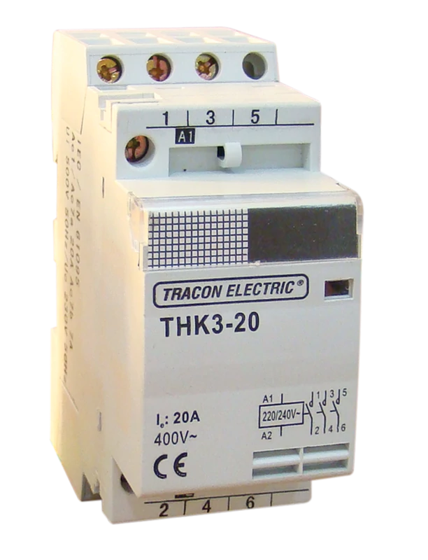 Tracon THK2-32-24 Installációs kontaktor 230V, 50Hz, 2P, 2×NO, 32/12A, 24V AC