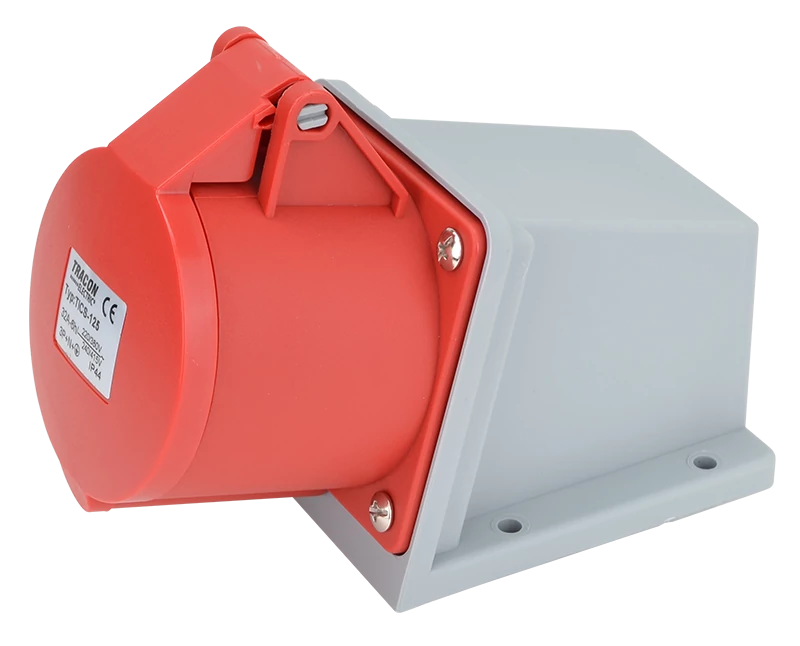 Tracon TICS-125 Felületre szerelhető ipari csatlakozóaljzat 32A, 400V, 3P+N+E, 6h, IP44